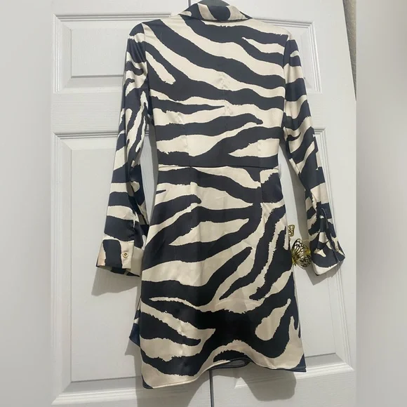 ZARA Zebra Print Mini Dress Size S - Picture 8 of 11